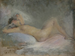 Boldini, Giovanni - Symphony on Gray (Reclining Nude on Gray)