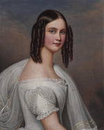 Stieler, Joseph Karl - Portrait of Princess Hildegard of Bavaria (1825-1864), Duchess of Teschen, as Bride