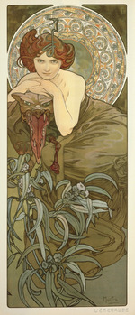 Mucha, Alfons Marie - Emerald (From the series The gems)