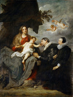 Dyck, Sir Anthony van - Madonna and Child adored by a married couple