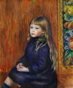 Renoir, Pierre Auguste - Enfant assis en robe bleue (Portrait d'Edmond Renoir fils)