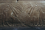 Sumerian culture - Sumerian reed house. Detail of the Uruk Trough
