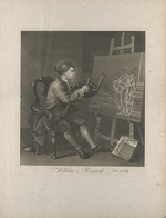 Hogarth, William - Self-portrait (Hogarth painting the Comic Muse)