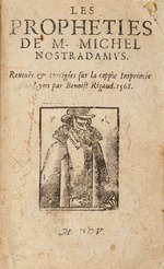 Anonymous - Les Propheties de M. Michel Nostradamus (Title page with portrait)