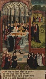 Master of Cologne - Scenes from the Legend of Saint Cordula: The burial of Saint Cordula by Albertus Magnus