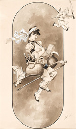 Sieben, Gottfried - The flying Chief Cook, Caricature of the Culinary Art
