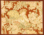 Mucha, Alfons Marie - Woman among flowers (printed fabric)