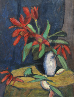 Stenner, Hermann - Red Flowers in a White Jug