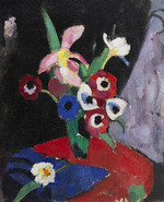 Stenner, Hermann - Flower still life on a black background II