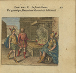 Merian, Matthäus, the Elder - Emblem 10. Give fire to fire, Mercury to Mercury, and you have enough. From Atalanta fugiens by Michael Maier
