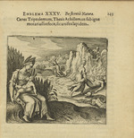 Merian, Matthäus, the Elder - Emblem 35. As Ceres accustomed Triptolemus to stay in the fire and Thetis did to Achilles, so the master does to the stone. From