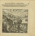 Merian, Matthäus, the Elder - Emblem 36. The stone that is Mercury, is cast upon the land, lifted into the mountains, resides in the air, and nourished in the