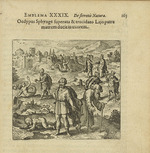 Merian, Matthäus, the Elder - Emblem 39. Oedipus, having overcome the Sphinx and killed his father Laius, takes his mother to wife. From Atalanta fugiens by