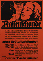 Anonymous - Racial Disgrace. Poster for a special edition of Stürmer
