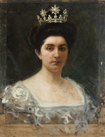 Grosso, Giacomo - Portrait of Princess Elena of Montenegro (1873-1952), Queen of Italy