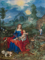 Brueghel, Jan, the Elder - Madonna and Child with animals (after Dürer)