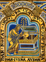 Nicholas of Verdun - The Verdun Altar: Aaron puts a golden jar with manna into the Ark of the Covenant