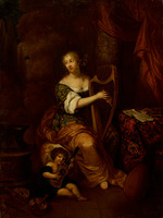 Netscher, Caspar, (after) - Madame de Montespan playing the Harp
