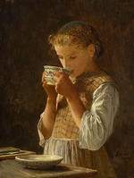Anker, Albert - Girl drinking coffee