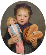 Anker, Albert - Girl with Christmas Gifts