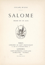 Historic Object - Title page of first edition of Salome by Oscar Wilde
