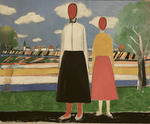 Malevich, Kasimir Severinovich - Two figures in the landscape