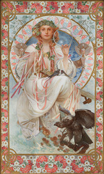 Mucha, Alfons Marie - Portrait of Josephine Crane-Bradley (1886-1952) as Slavia