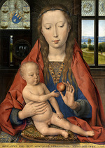 Memling, Hans - Diptych of Maarten van Nieuwenhove. Left panel: Virgin and Child