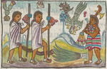 Sahagún, Bernardino de - Merchants (Pochtecas) and their wares in Tzinacantlan. From the Codex Florentinus