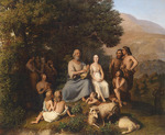 Becker, Carl Ludwig Friedrich - Homer sings in a circle of young Greeks