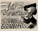 Anonymous - Richard Wagner at the performance of Die Meistersinger. Caricature from Kikeriki