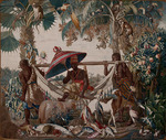 Anonymous master - The King carried by two moors. From the Series The New Indies. Gift from King Louis XVI to the later Emperor Paul I.