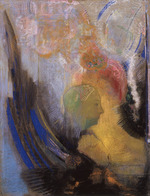 Redon, Odilon - Winged Bust in Profile