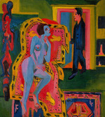 Kirchner, Ernst Ludwig - Interior with Nude Woman and Man