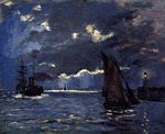 Monet, Claude - A Seascape. Shipping by Moonlight