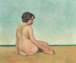 Vallotton, Felix Edouard - Petite baigneuse assise sur le sable