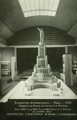Anonymous - Interior of the Soviet Union's pavilion at the 1937 World's Fair in Paris with Iofan's Palace of the Soviets model