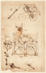 Leonardo da Vinci - Codex Atlanticus, folio 812 recto: Self-Propelling Cart