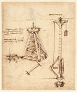 Leonardo da Vinci - Codex Atlanticus, folio 138 recto: Lifting machines