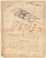 Leonardo da Vinci - Codex Atlanticus, folio 845 recto: visual demonstration of the flight of birds
