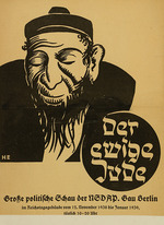 Anonymous - Handbill for a Nazi Party meeting with the Eternal Jew caricature