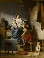 Fragonard, Alexandre-Évariste - Raphael Adjusting his Model's Pose for his Painting of the Virgin and Child