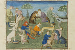 Anonymous master - Dog care. Miniature Livre de la chasse by Gaston III, comte de Foix