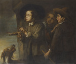 Cossiers, Jan, (Circle) - Three boys lighting a stick of gunpowder