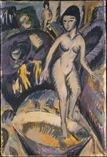 Kirchner, Ernst Ludwig - Female nude with bathtub