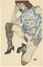 Schiele, Egon - Squatting Girl