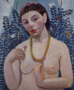 Modersohn-Becker, Paula - Self-portrait (Semi-Nude with Amber Necklace II)