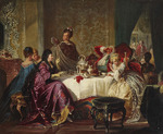 Gaisser, Max - Münchhausen, telling his stories to the ladies