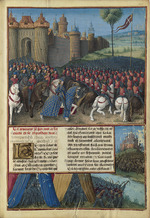 Colombe, Jean - Camp of Louis IX at Mansûra. From Les Passages d'outremer by Sébastien Mamerot