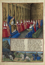 Colombe, Jean - Council of Lyon and excommunication of Frederick II, 1245. From Les Passages d'outremer by Sébastien Mamerot